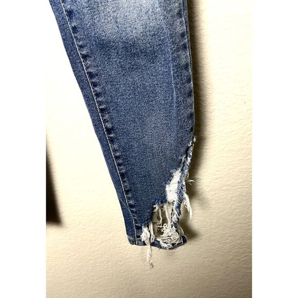 We The Free Distressed Stretch Straight Skinny Jean Raw Chewed Hem Sz 26 - Picture 5 of 6